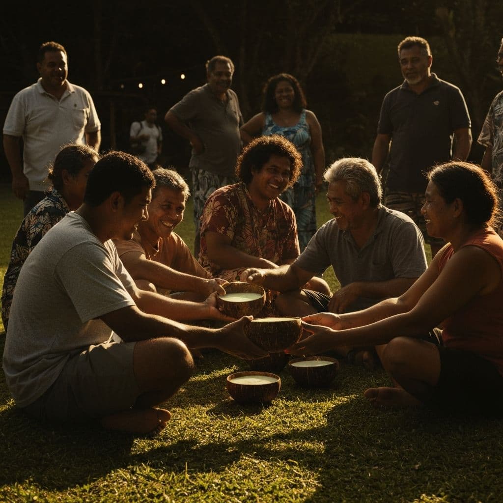 Traditional kava ceremony gathering